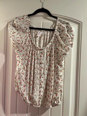 Vintage blouse with small flowers NOBO sz. XL/XG (15-17) Junior